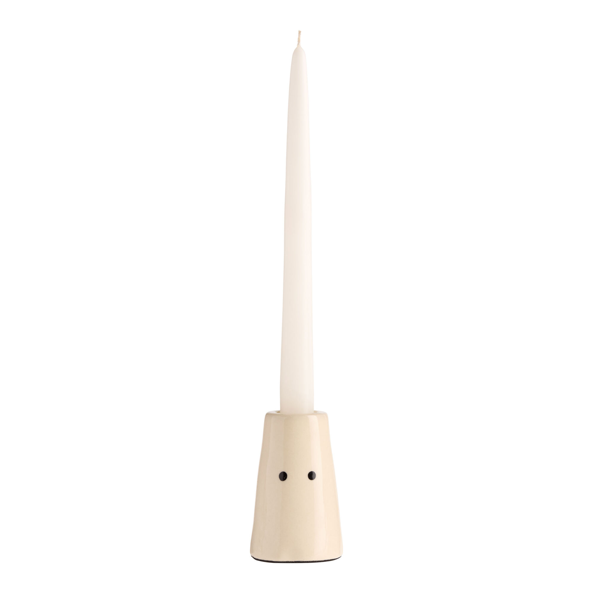 Ivory Ceramic Minimalist Ghost Taper Candle Holder World Market