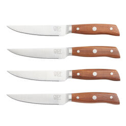 Hammered Stainless Steel Dinner Knives Set of 4 - World Market
