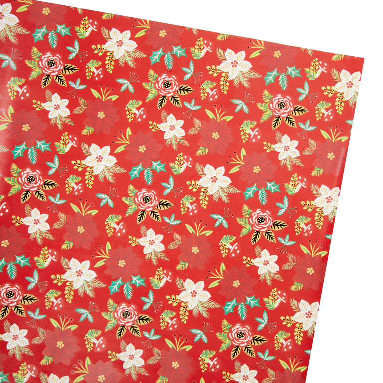 .com: red flower wrapping paper