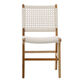 Dorado White Cotton Rope and Teak Wood Outdoor Dining Chair image number 2