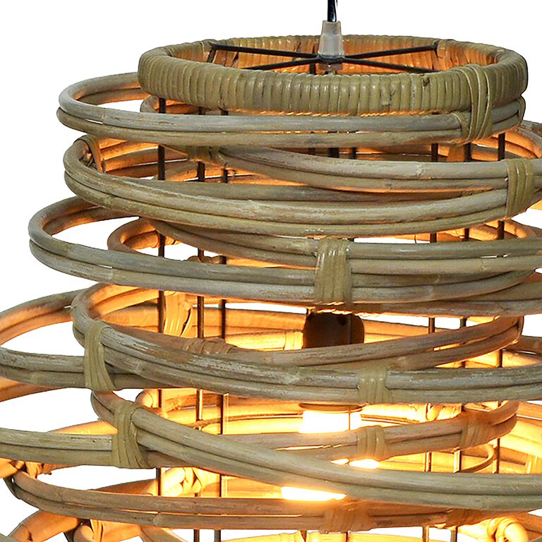 Motu Natural Rattan Spiral Pendant Lamp image number 7