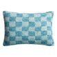 Aqua Crocheted Check Indoor Outdoor Lumbar Pillow image number 0