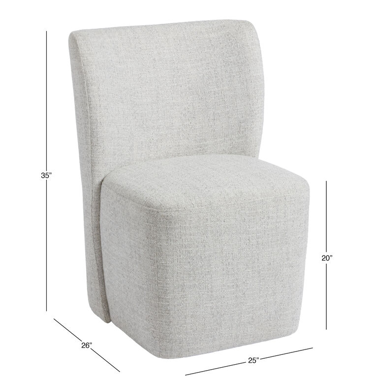 Saxon Cloud Gray Upholstered Rolling Dining Chair image number 7