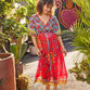 Mira Multicolor Sayulita Floral Kaftan Dress image number 1