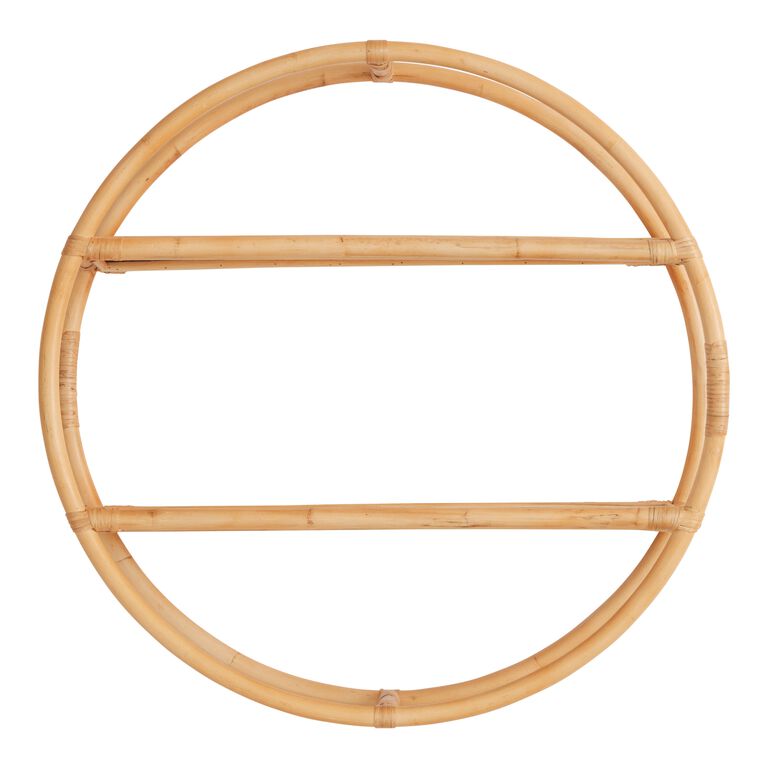 Round Natural Rattan Wall Shelf image number 1