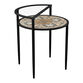 Lorengo Glass Top Outdoor End Table with Ceramic Shelf image number 0