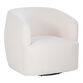 Lev White Sherpa Curved Upholstered Swivel Chair image number 0