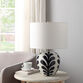 Enford Off White and Navy Blue Ceramic LED Table Lamp image number 1
