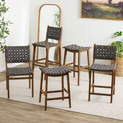 Giovana Gray Faux Suede Strap Dining Seat Collection