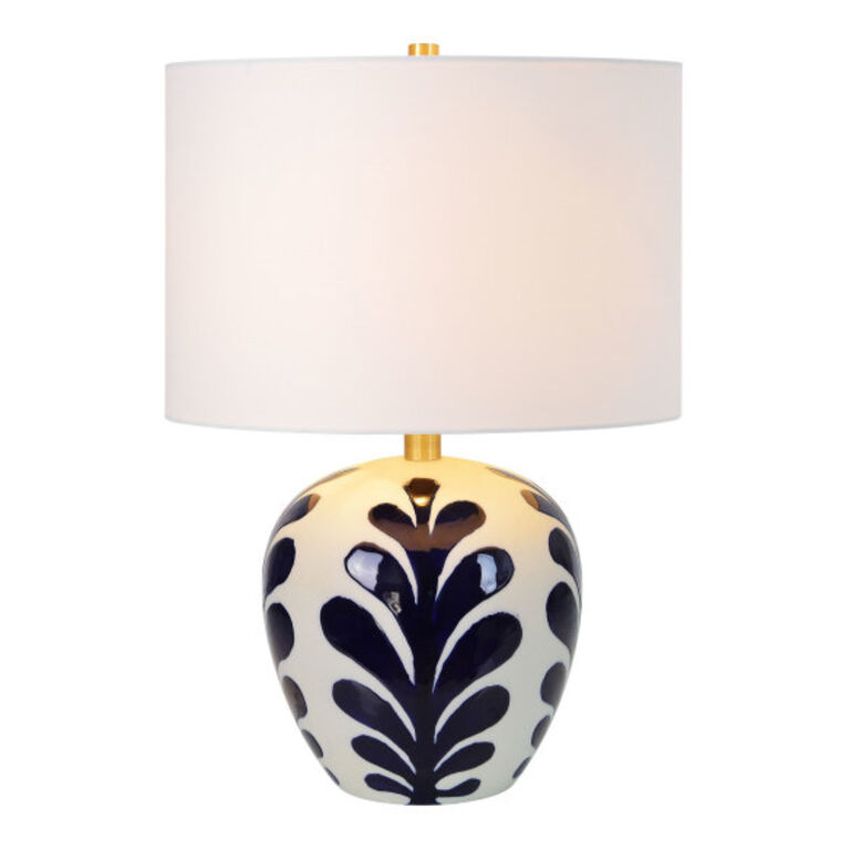 Enford Off White and Navy Blue Ceramic LED Table Lamp image number 3