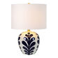 Enford Off White and Navy Blue Ceramic LED Table Lamp image number 2