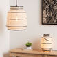 Nara Natural Raffia and Black Bamboo Lantern Table Lamp image number 1