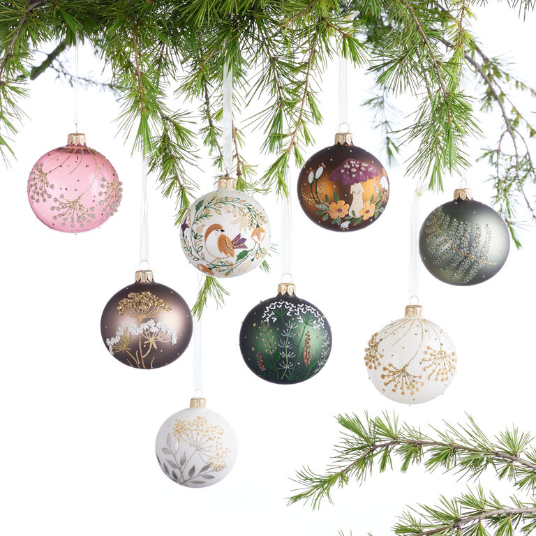 4” Champagne Clear Swirl Iced Ball Ornament - Decorator's Warehouse