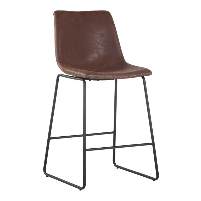 Jero Faux Leather Upholstered Counter Stool 2 Piece Set image number 1