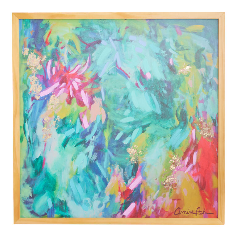 Colorful Abstract by Amira Rahim Framed Canvas Wall Art image number 1