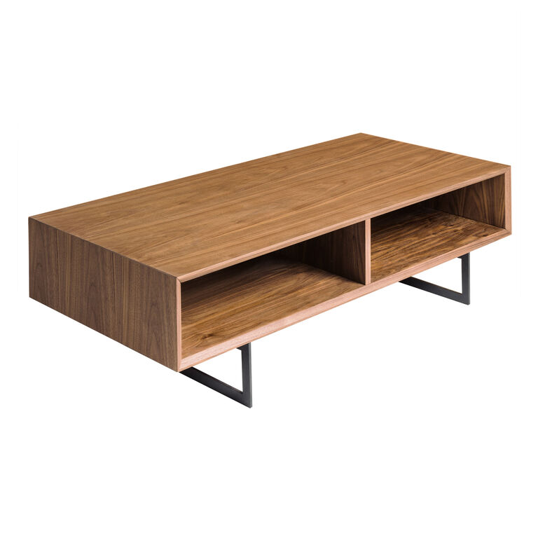Emilio Wood and Metal Coffee Table with Shelves - World Market