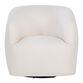 Lev White Sherpa Curved Upholstered Swivel Chair image number 2
