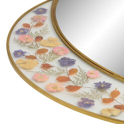 Brass And Dried Flower Wall Mirror