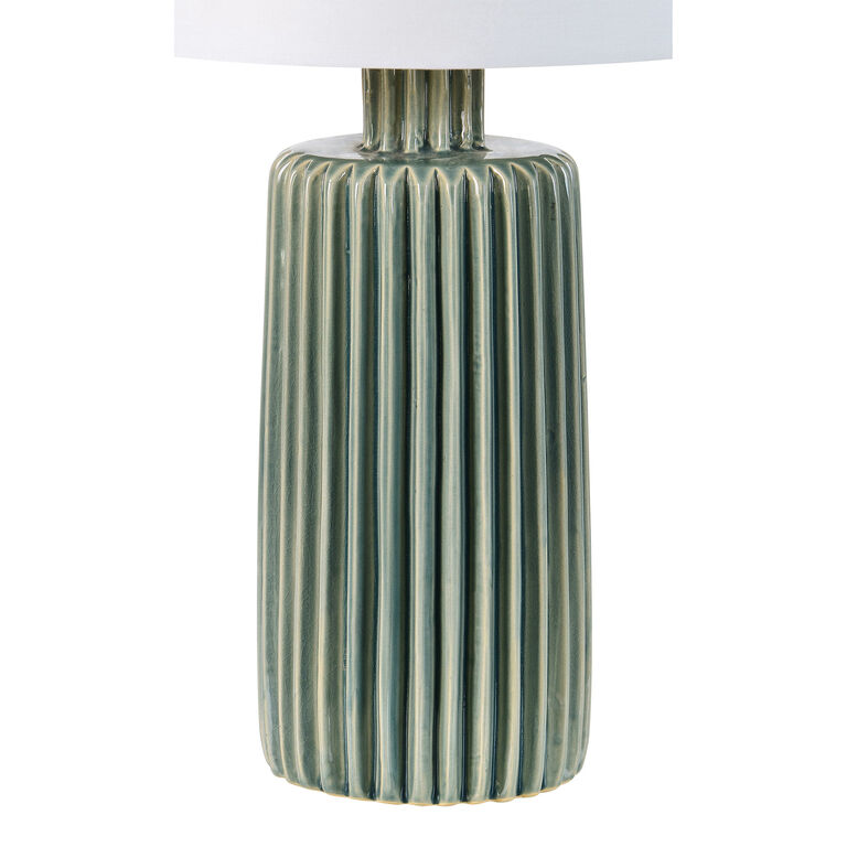 Anta Olive Green Ceramic Fluted Table Lamp image number 4
