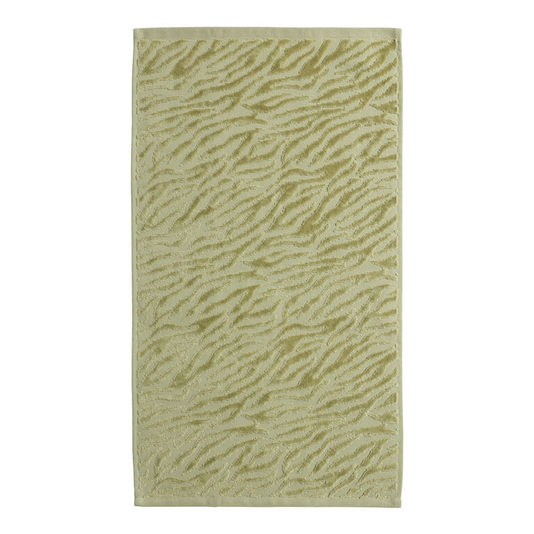 Helga Sage Green Sculpted Zebra Hand Towel image number 3