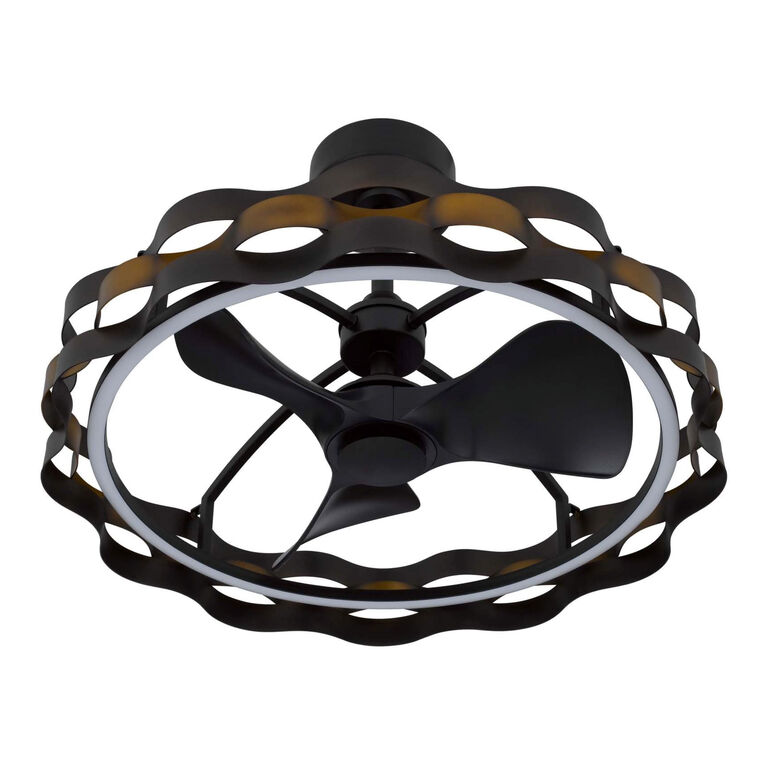 Cheney Bronze and Black Wavy Ceiling Light with Fan image number 3