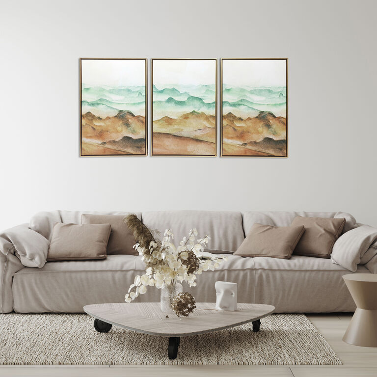 Desert Dunes Triptych Framed Canvas Wall Art 3 Piece image number 2