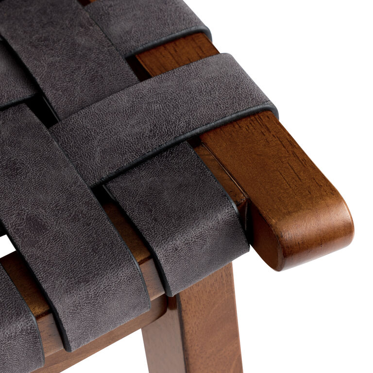 Giovana Gray Faux Suede Strap Backless Barstool image number 4