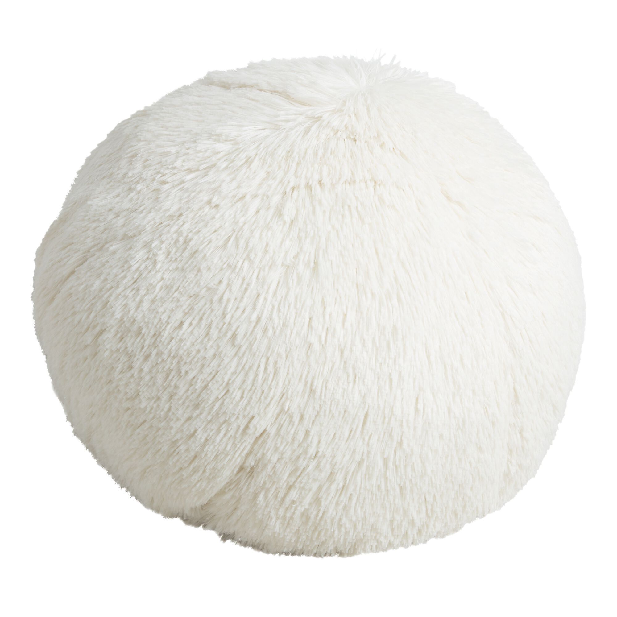 Round White Snowball Throw Pillow - World Market
