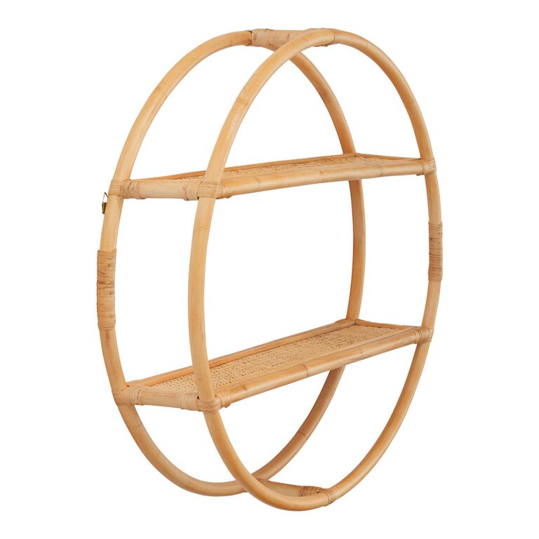 Round Natural Rattan Wall Shelf image number 3