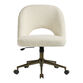 Elisha Ivory Faux Sherpa Upholstered Office Chair image number 1