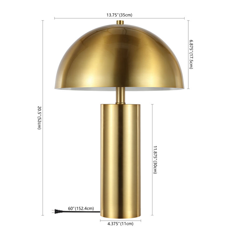 Toby Gold Metal Dome Column Table Lamp image number 5