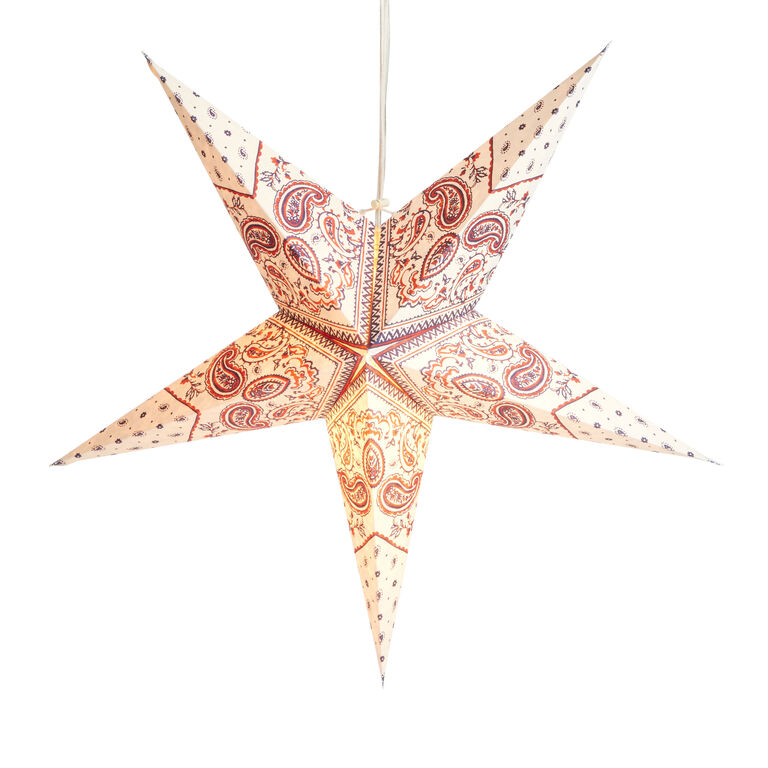 Handmade Paper Americana Star Hanging Lantern image number 2