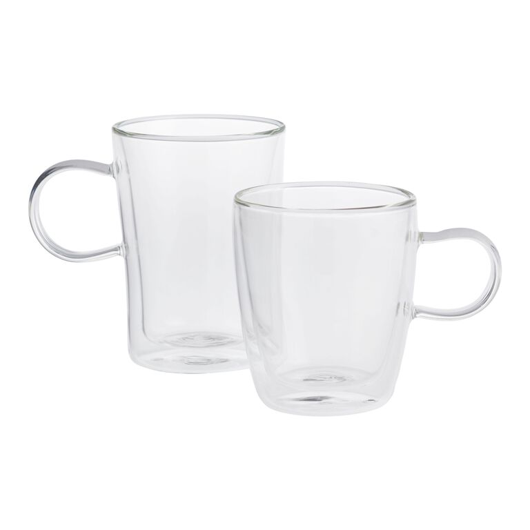 Aquach Glass Mugs 20 oz Set of 2, Extra Large Clear Glass Cup with Handle  for Hot/Cold Coffee Tea Beverage, Drinking Glasses