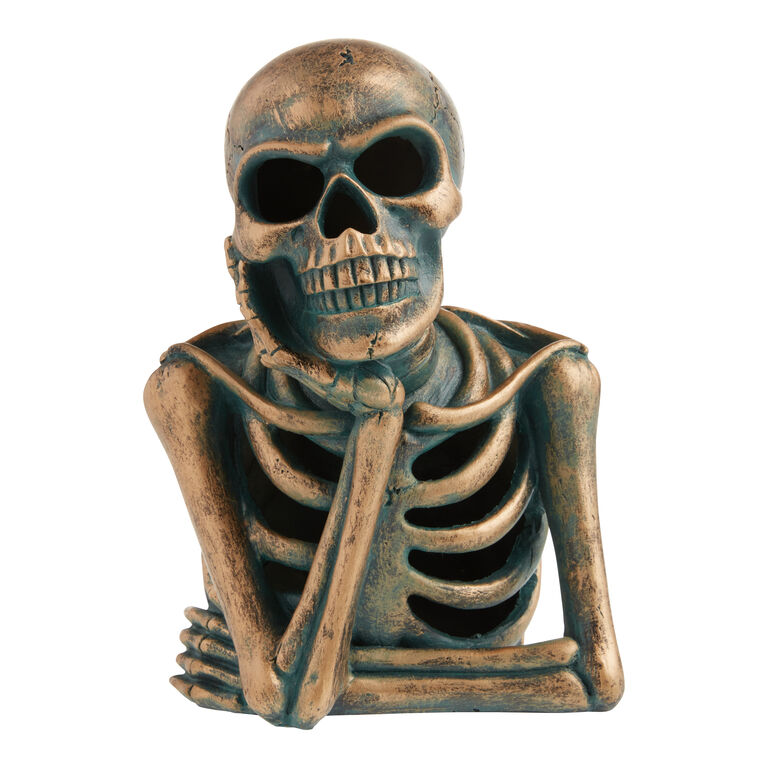 Antique Ivory Dog Skeleton Halloween Decor - World Market