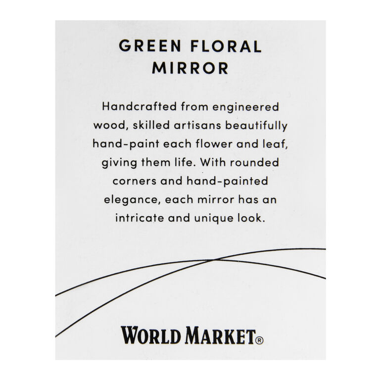 Green Hand Painted Floral Wall Mirror image number 4