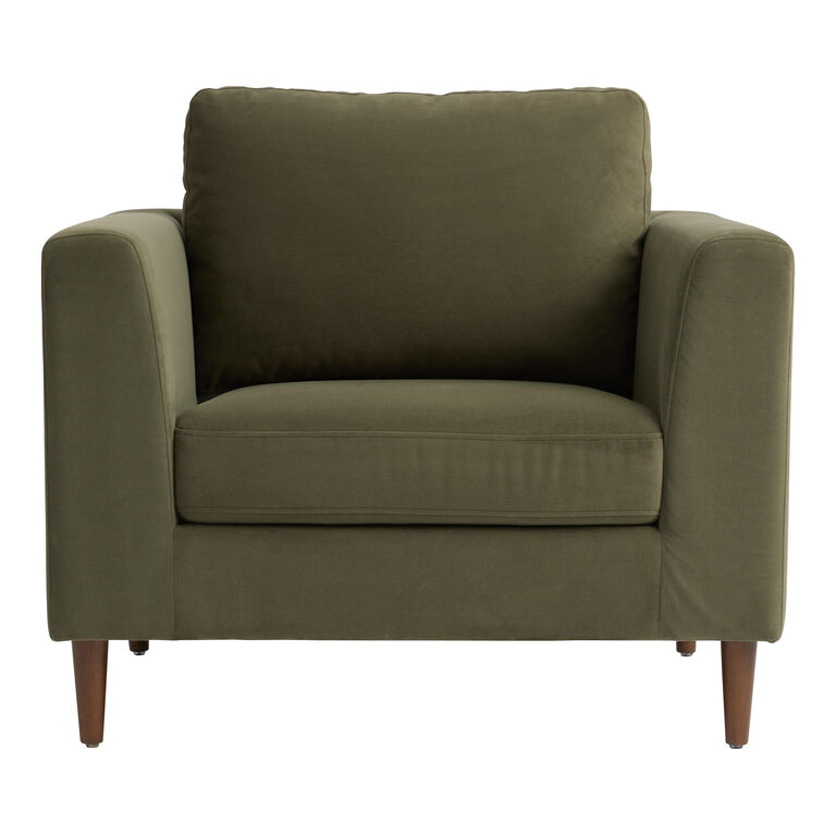Camile Sage Green Velvet Upholstered Chair image number 3