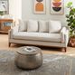 Cala Round Silver Hammered Metal Storage Coffee Table image number 1