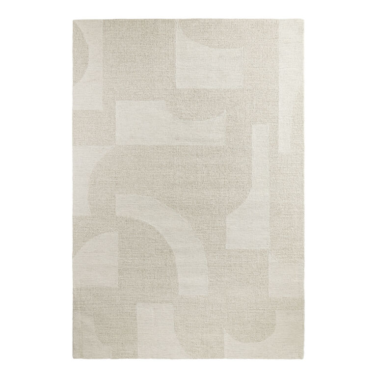 Nomad Undyed Abstract Tufted Wool Area Rug - World Market