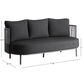 Zanotti Gray Rope and Charcoal Curved Outdoor Loveseat image number 4