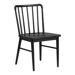 Emeline Black Wood Farmhouse Dining Chair Set of 2