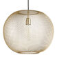 Gold Iron Wire Open Weave Globe Pendant Lamp image number 0