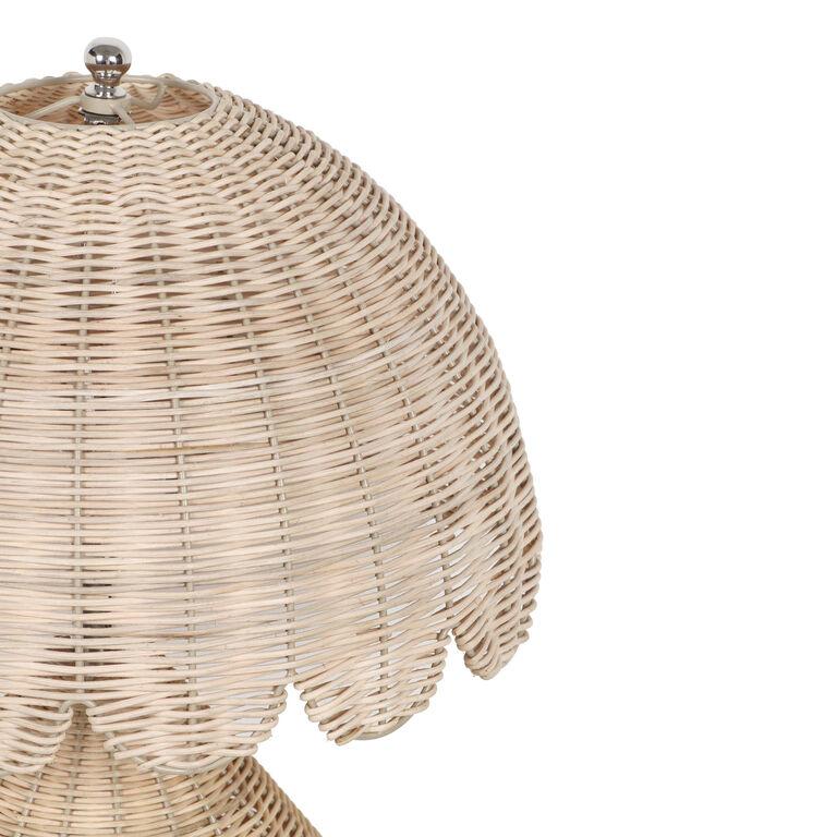 Willa Rattan Scallop Table Lamp image number 2