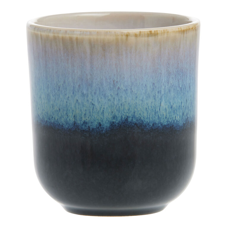 2 Oz / 8 Oz Terracotta Espresso Cup, Stoneware Blue Speckled Glaze