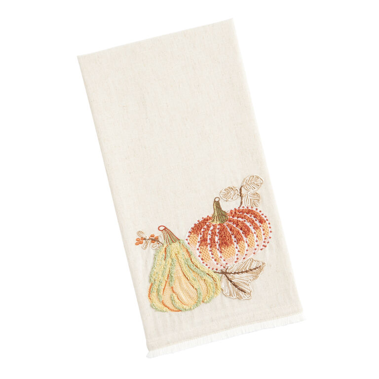 Pumpkin Tea Towel Thanksgiving Hostess Gift Clearance Sale 
