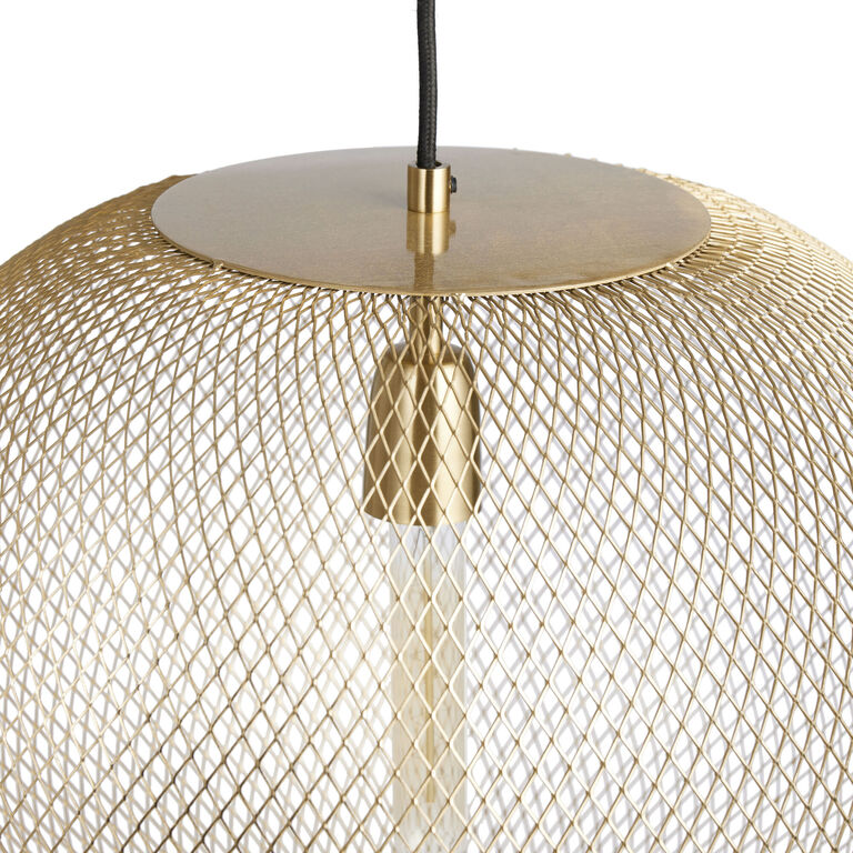 Gold Iron Wire Open Weave Globe Pendant Lamp image number 4