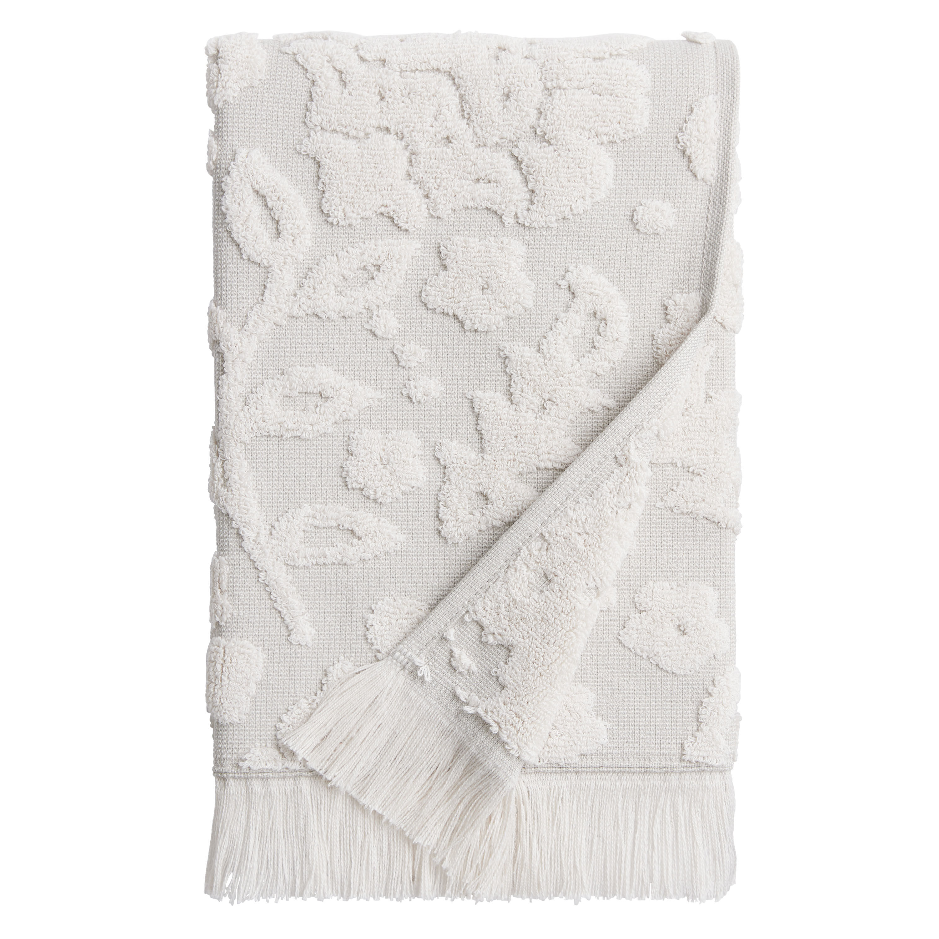 Hailey Black And White Sculpted Diamond Hand Towel