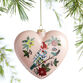 Li Bien Folkloric Bird 2023 Glass Heart Ornament
