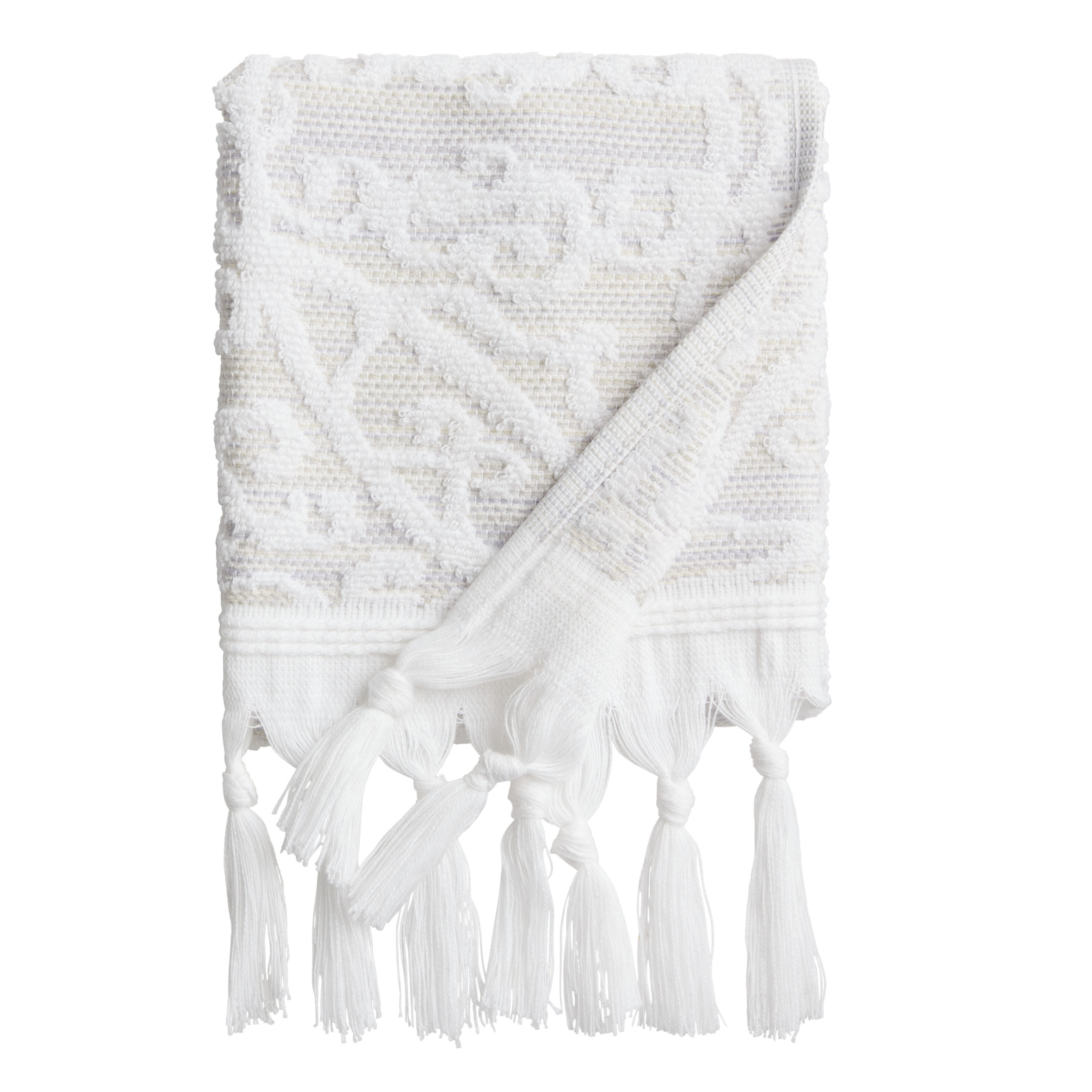 Sloan Black and Ivory Sculpted Stripe Hand Towel by World Market