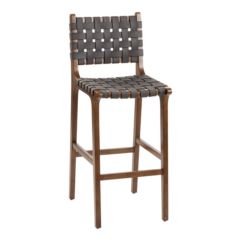 Giovana Gray Faux Suede Strap Barstool image number 1