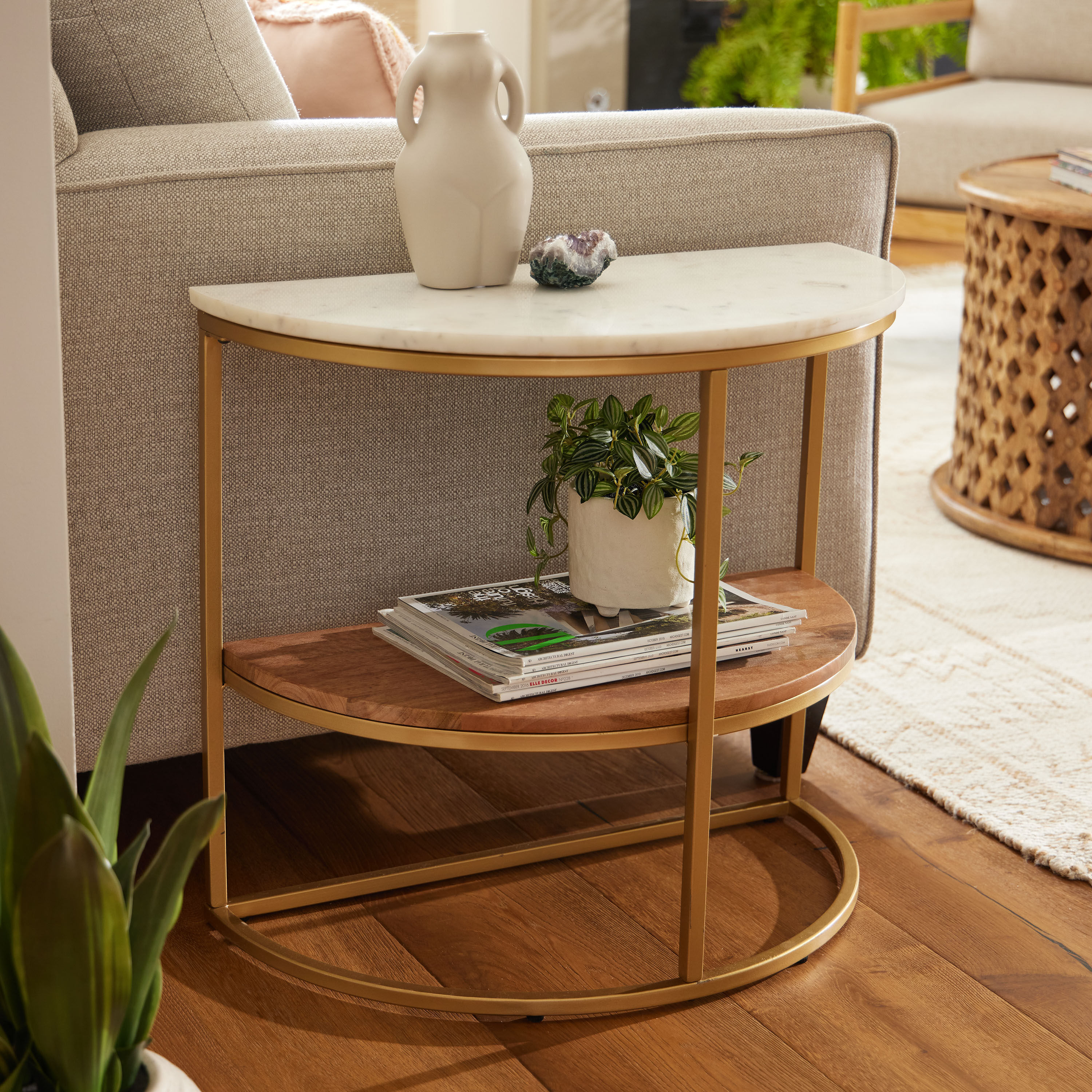 Half circle deals coffee table